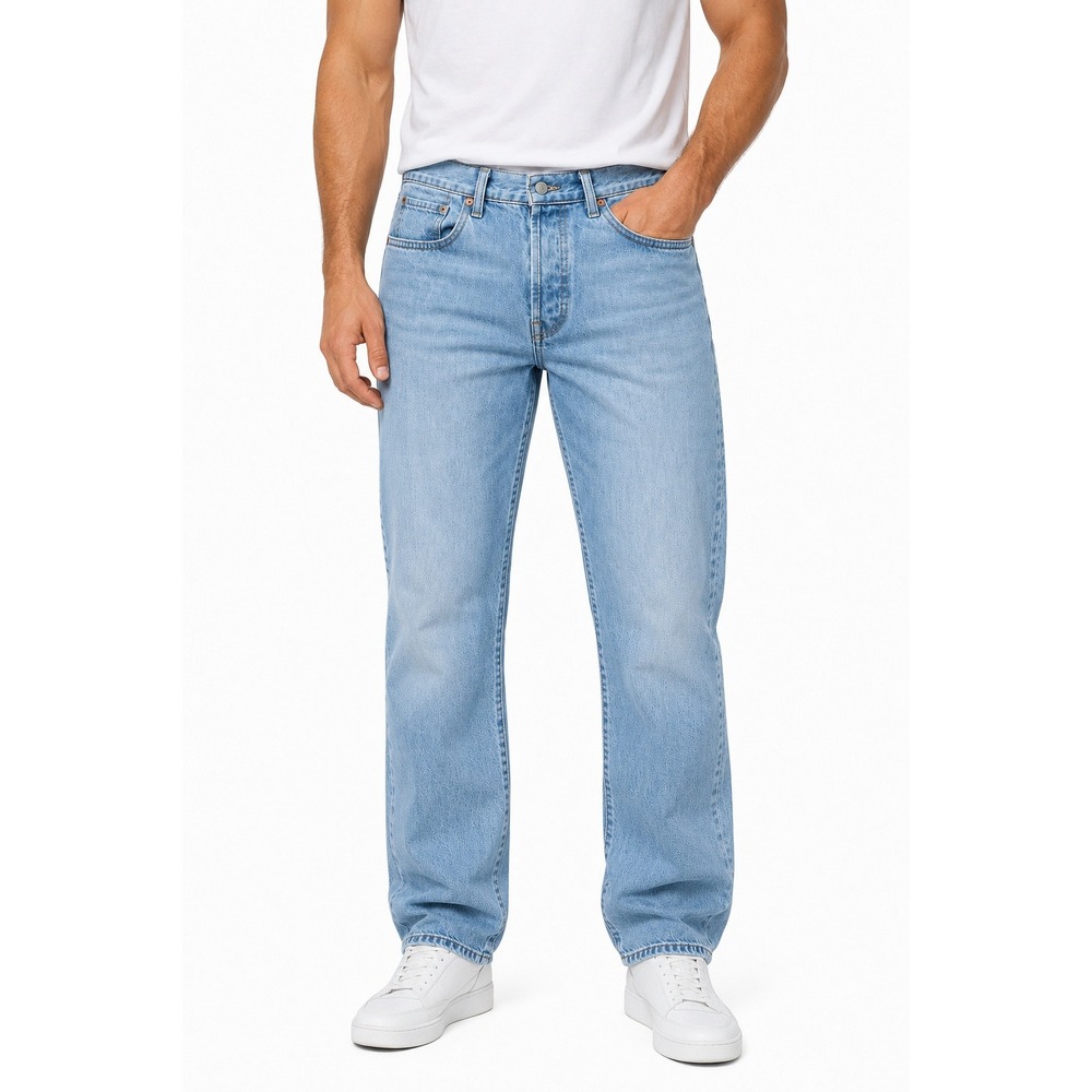 Levis 501 Original Fit Big E Light Wash Denim Jeans Mens 33x30 Straight Leg